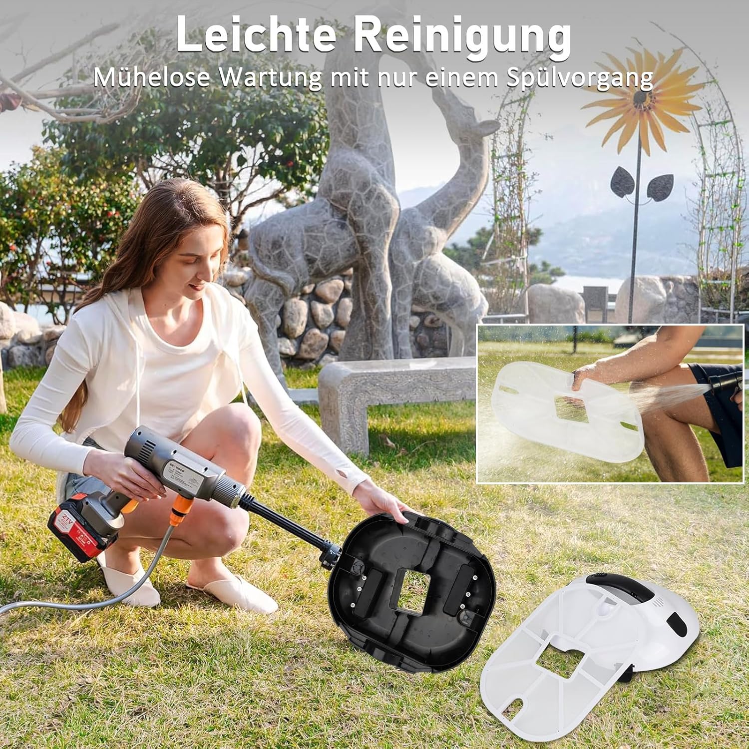 COOLWEST Poolroboter Akku, 130 Minuten Reinigungszeit, Pool Roboter Kabellos, Automatische Poolreiniger mit Selbsteinparkfunktion, Pool Saugroboter für Rundpool und Aufstellpool