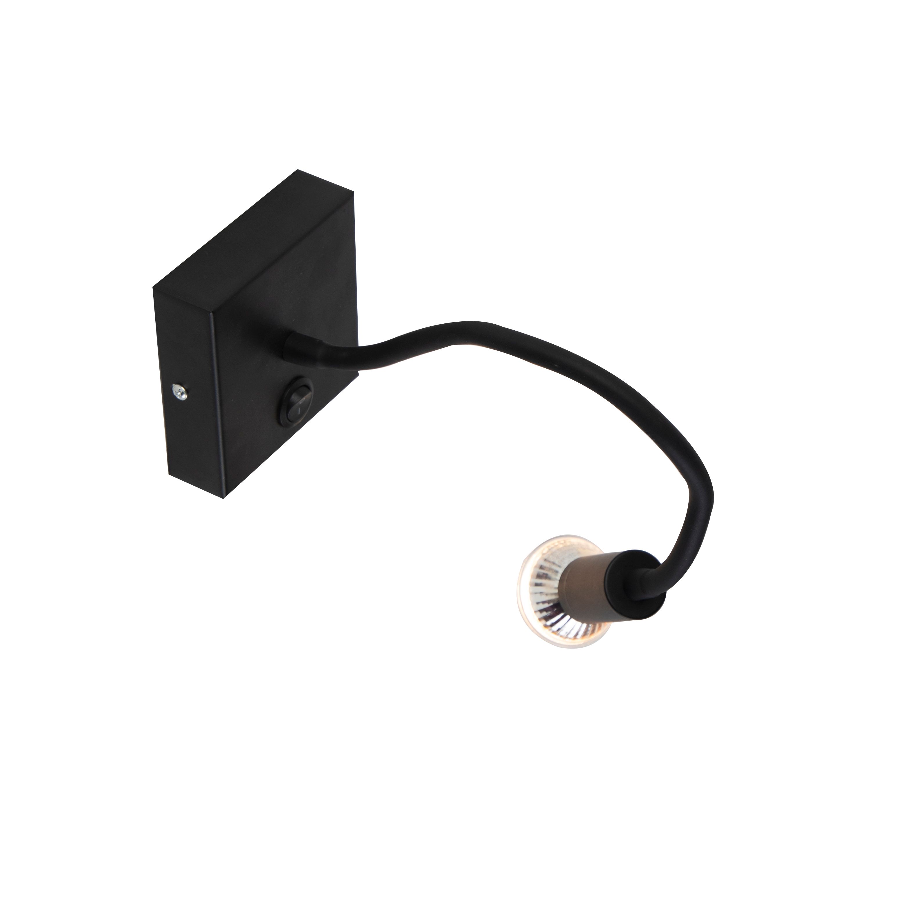 Moderne flexibele wandlamp USB zwart - Zeno