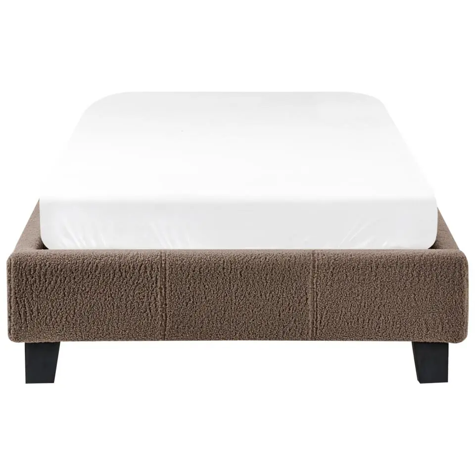 ROANNE - Eenpersoonsbed - Taupe - 90 x 200 cm - Bouclé
