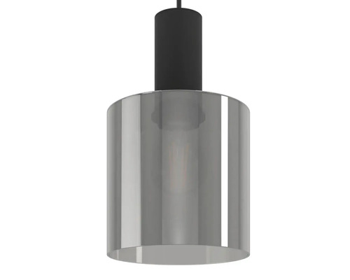 Hanglamp, 3-lichts, HxLxB 110x85x15 cm, zwart, zwart/transparant glas