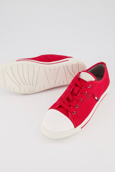 Sneaker, Jana Shoes, Canvas, Lederoptik-Spitze, Weite H