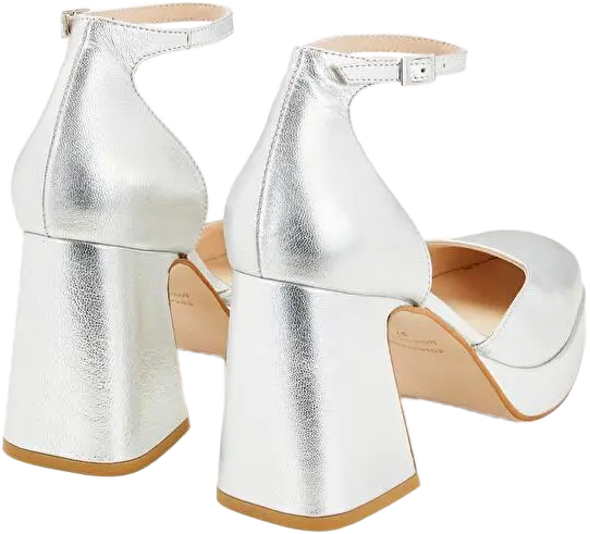 NELLA - Sandales hautes en cuir | Argent