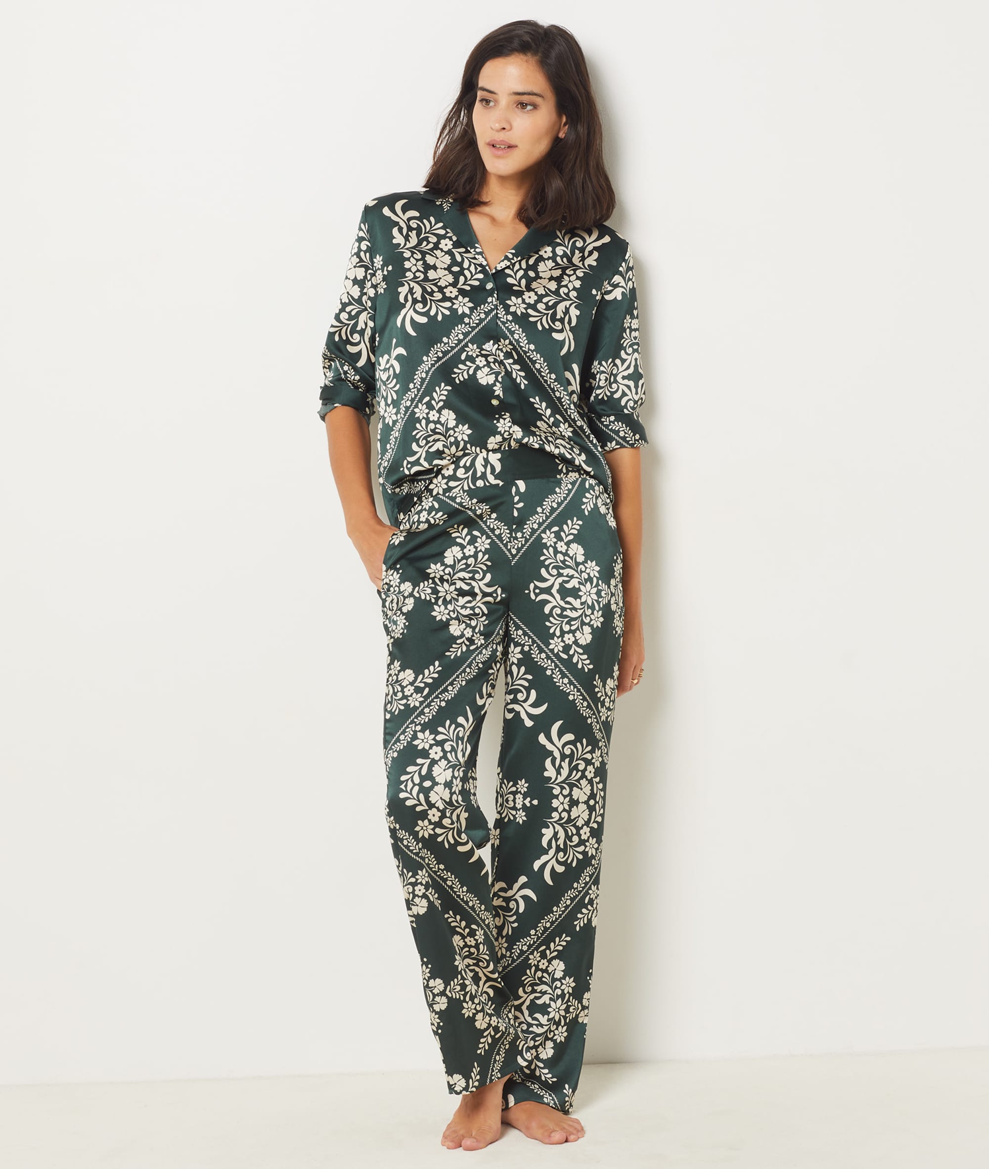 Pantalon de pyjama satiné