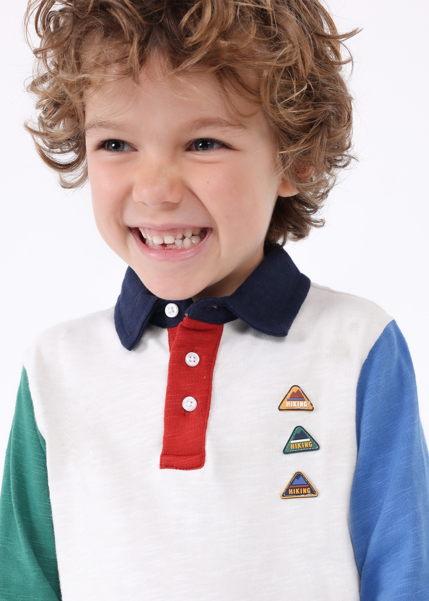 Camisa polo infantil Better Cotton em malha texturizada