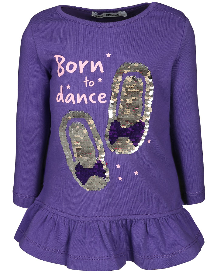 Langarmshirt BALLET SHOES mit Rüsche in lila