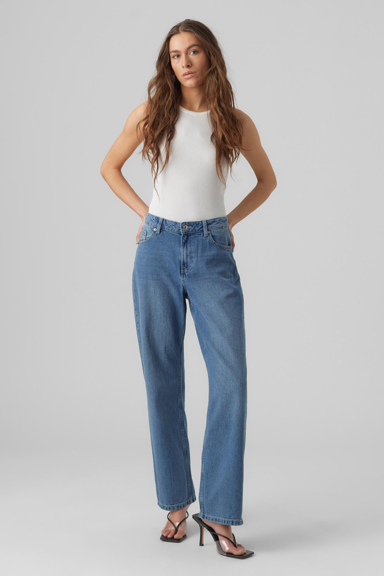 Calça jeans folgada - Azul