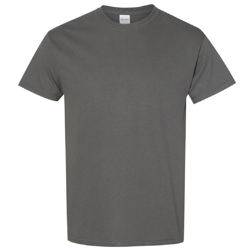 Camiseta básica de manga curta Gildan Heavy Cotton, 100% algodão grosso.