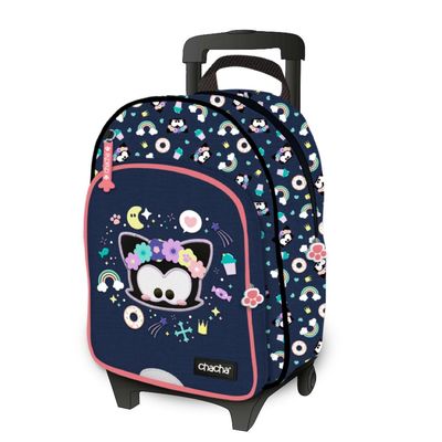 Sac à dos maternelle à roulettes Chacha Kinky - 1 compartiment - bleu - Kid'Abord