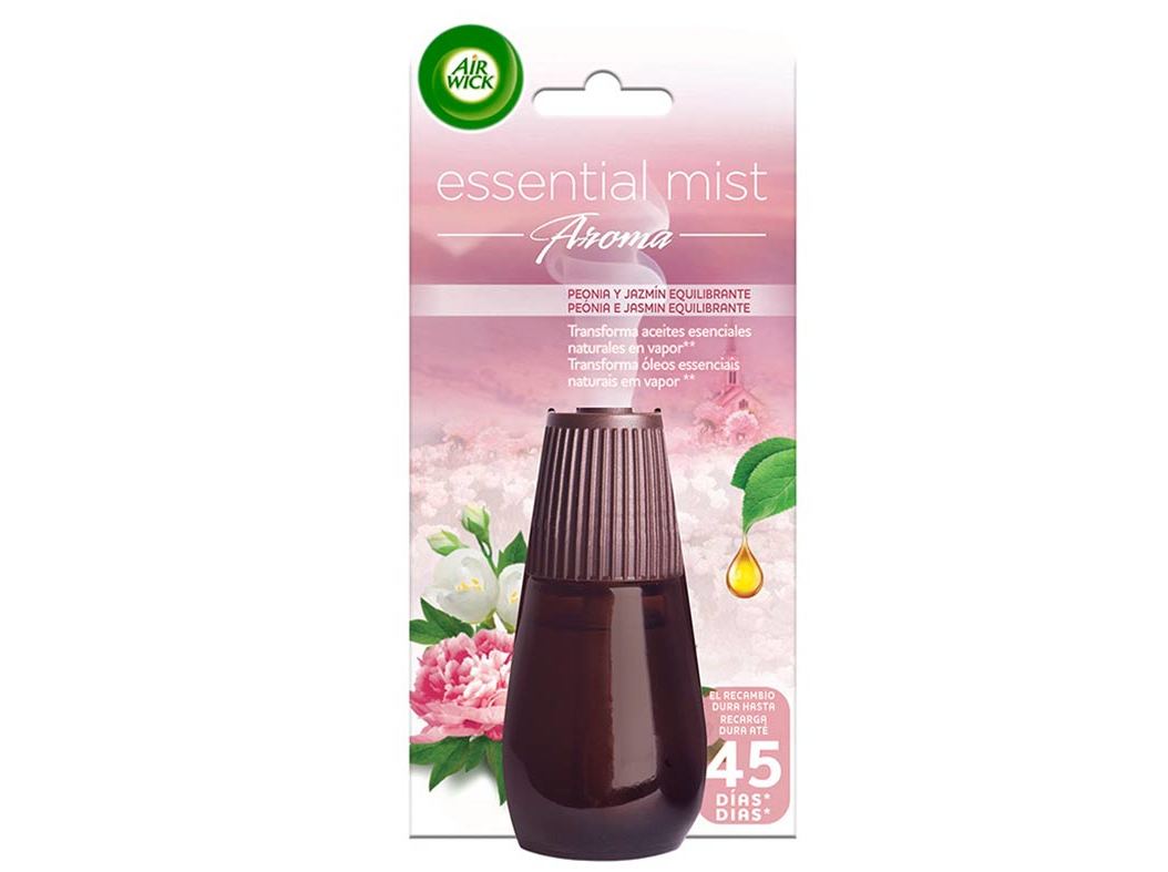 AMBIENTADOR AIR WICK ESSENCIAL MIST RECARGA PEÓNIA E JASMIM EQUILIBRANTE 20ML