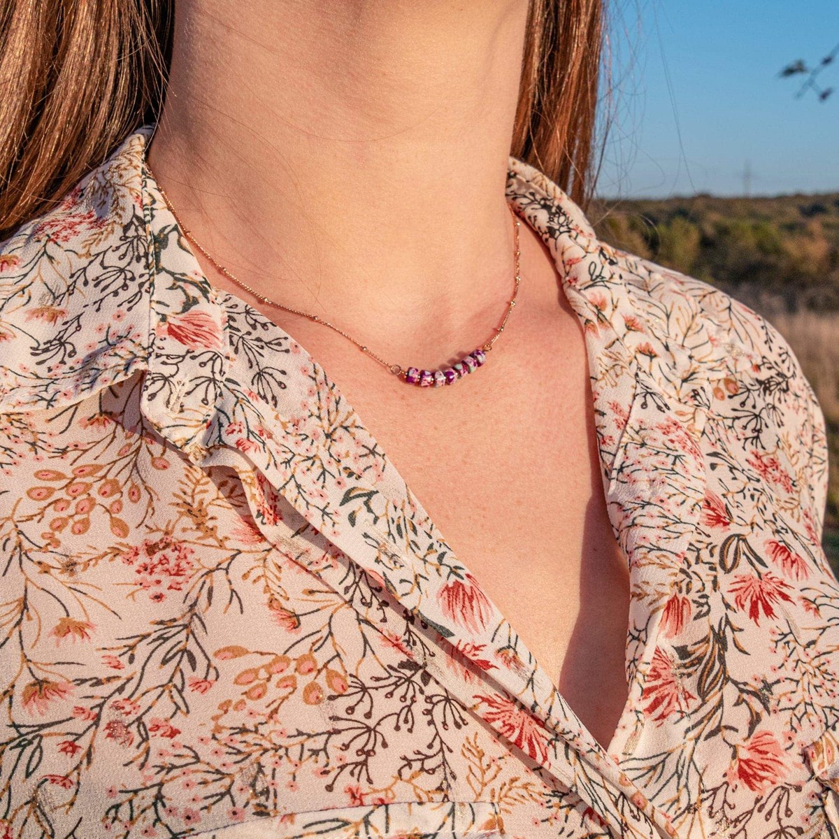 Collier Piana en pierres Jaspe