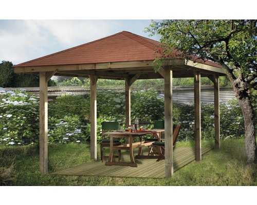 Weka Garden Oasis 651 D Paviljoen, maat 1, inclusief dakshingles, 263 x 514 cm, drukgeïmpregneerd