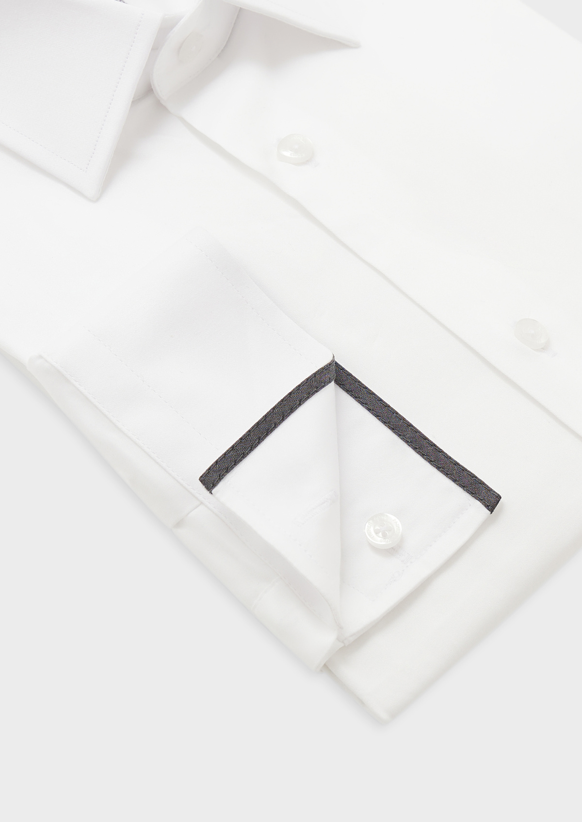 Chemise habillée Slim en satin de coton uni blanc