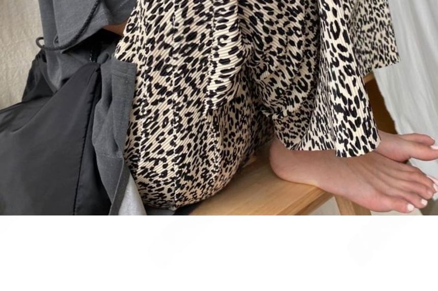 SeoulPop - Elastische taille luipaardbroek