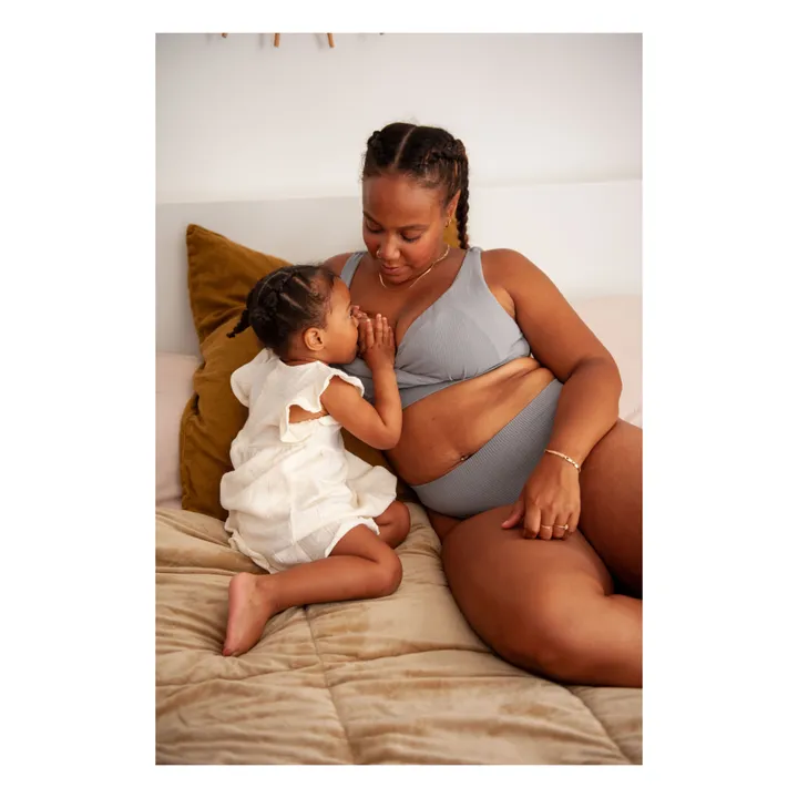 Mama Hangs Brassière d'allaitement | Bleu gris