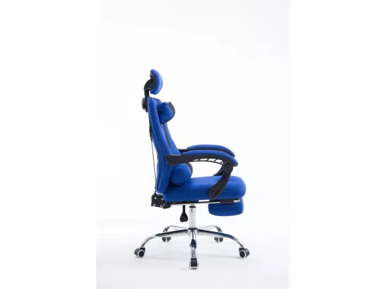 Chaise de bureau - Similicuir & Métal chromé - Bleu - Fellow