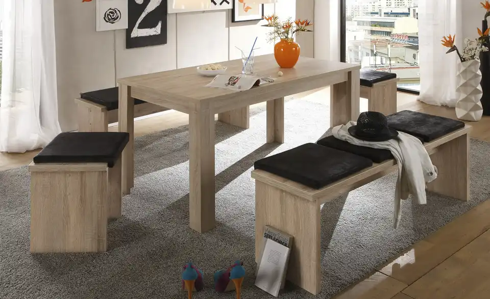 Esstisch Pit Tischplatte nicht ausziehbar Eiche sägerau (Nachbildung)