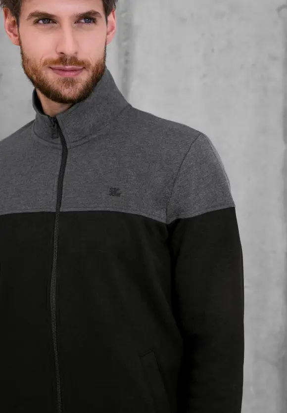 Colourmix Troyer Sweatjacke - Black