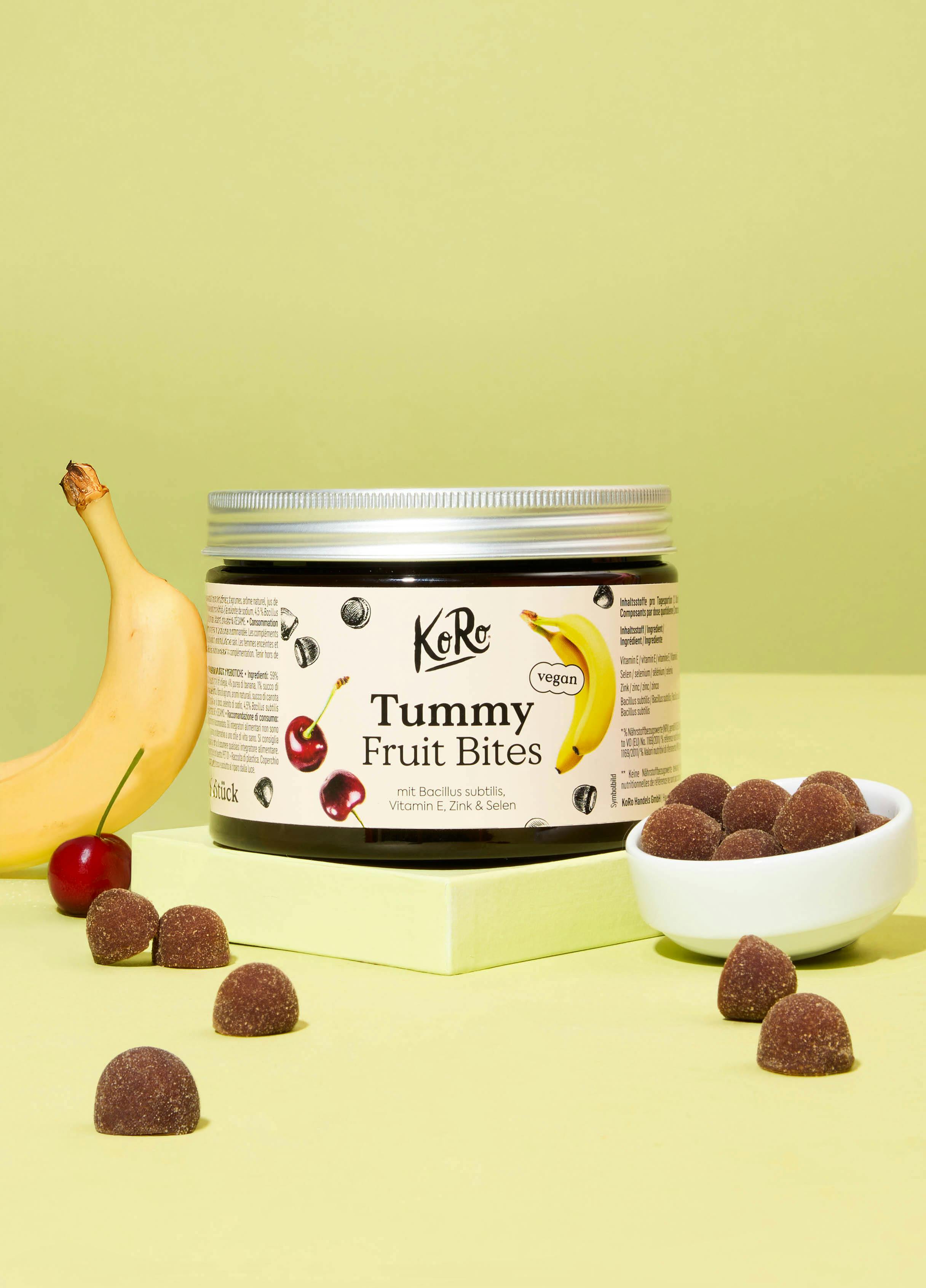 Tummy Fruit Bites mit lebenden Kulturen, Vitamin E, Zink & Selen 120 Stück