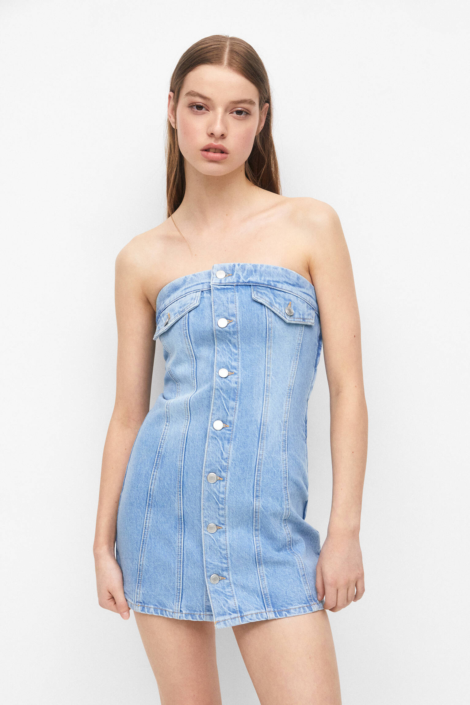 VESTIDO CORSET JEANS - AZUL MÉDIO