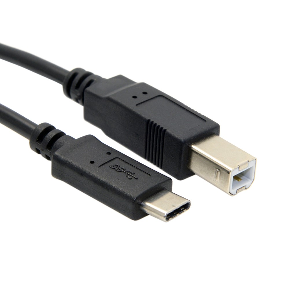(1m) USB C auf USB B Kabel für Drucker Scanner Festplatten - Schwarz
