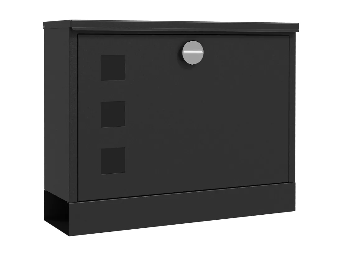Boite aux lettres murale moderne en métal, boîte aux lettres extérieure verrouillable 2 clés fournis, avec matériel de Montage, 36,5 x 11,5 x 29 cm, gris anthracite