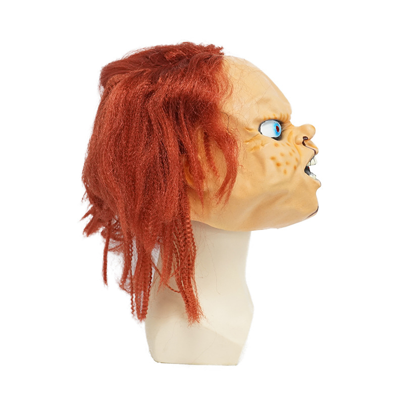 Latex Grusel Maske Halloween Gesichtsmaske Kostüm Zubehör Motto Party Accessoire Fasnachts Foto Requisite - Mörderpuppe