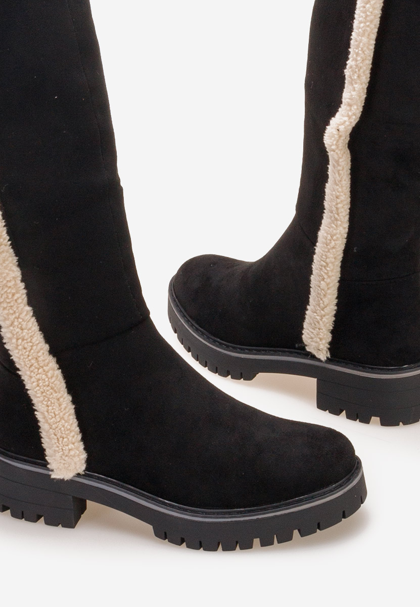 Bottes plates femme noires Tiziana