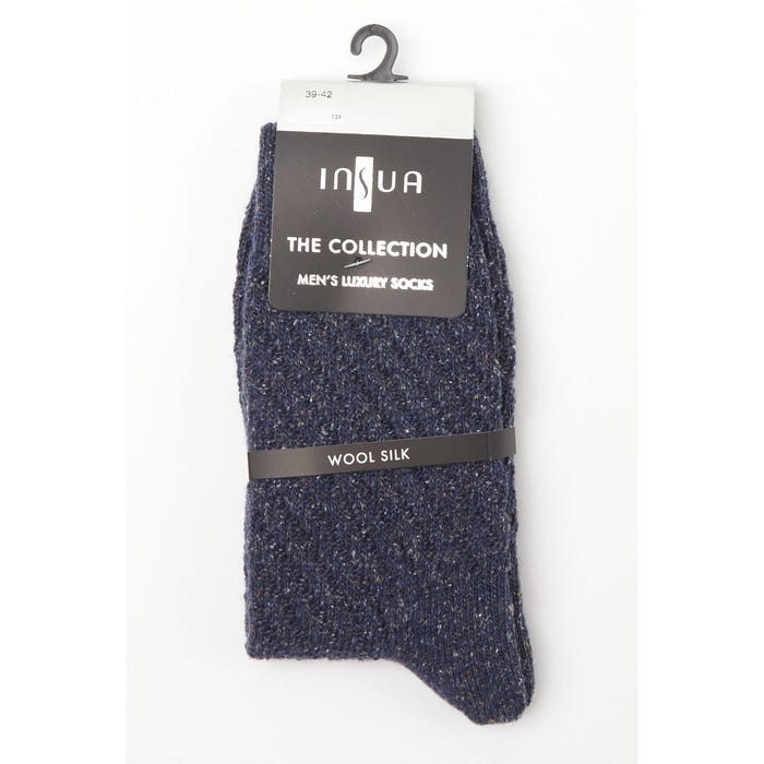 inSua THE COLLECTION-Herensokken ribbel wool silk - InSua The Collection