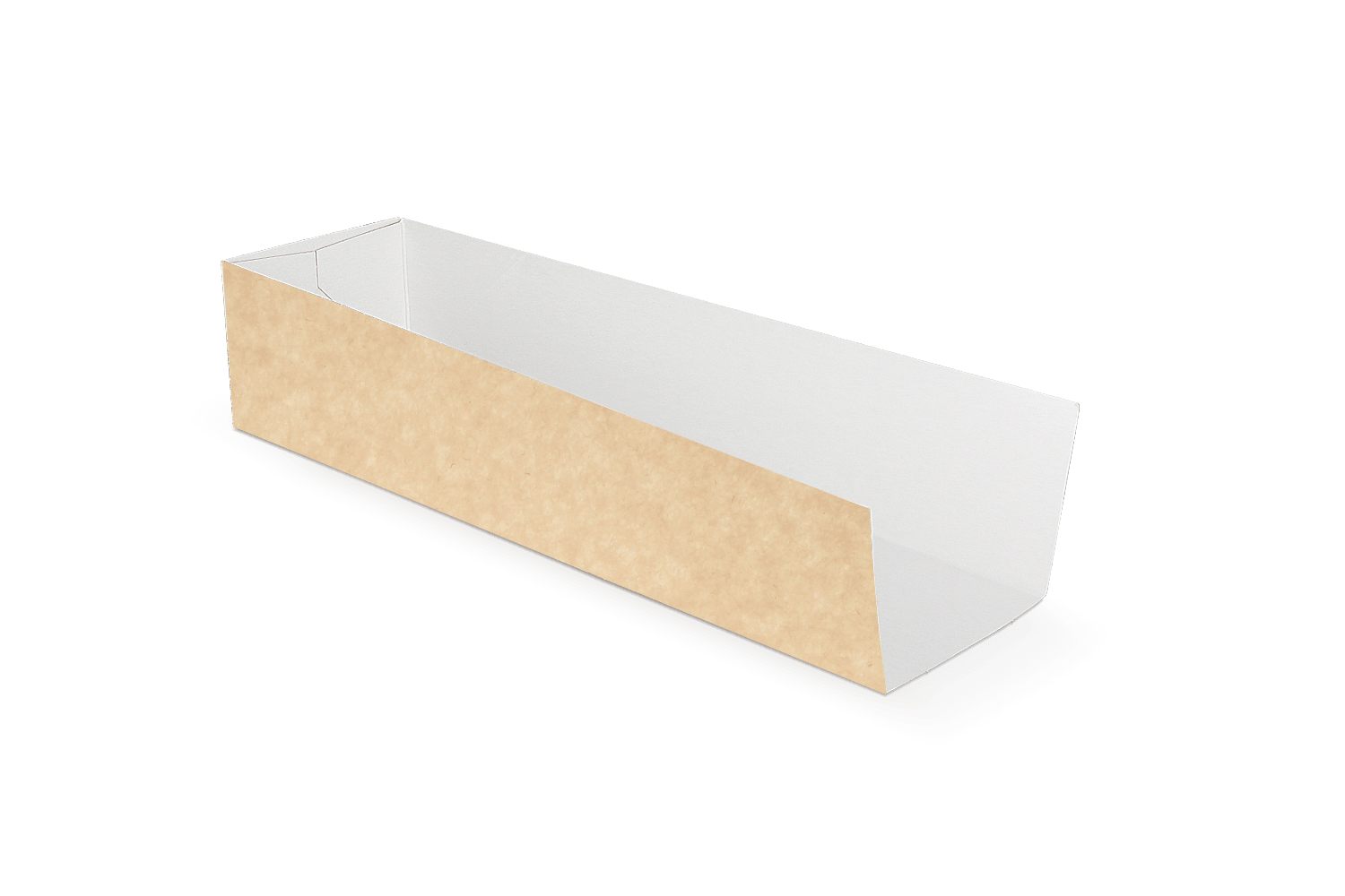 Zakschuiver (hotdog tray) kraft/wit BIO