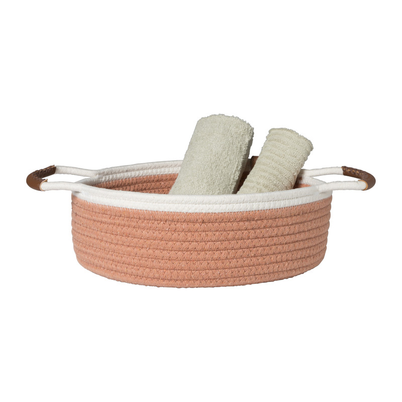 Mand colors laag - oranje/wit - ø30x10 cm