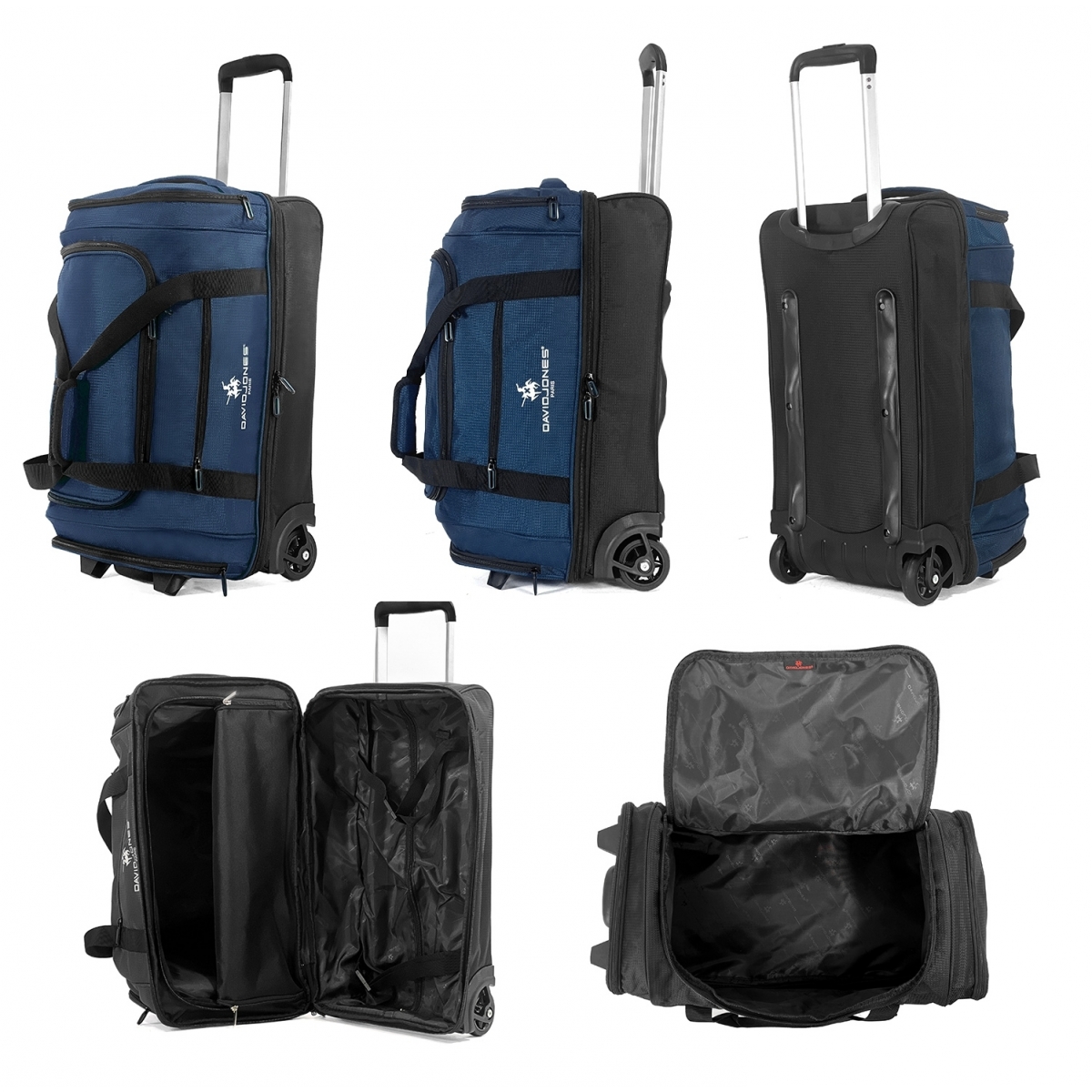 David Jones Sac de voyage cabine à roulettes 48L double compartiment David Jones Taille S 55cm