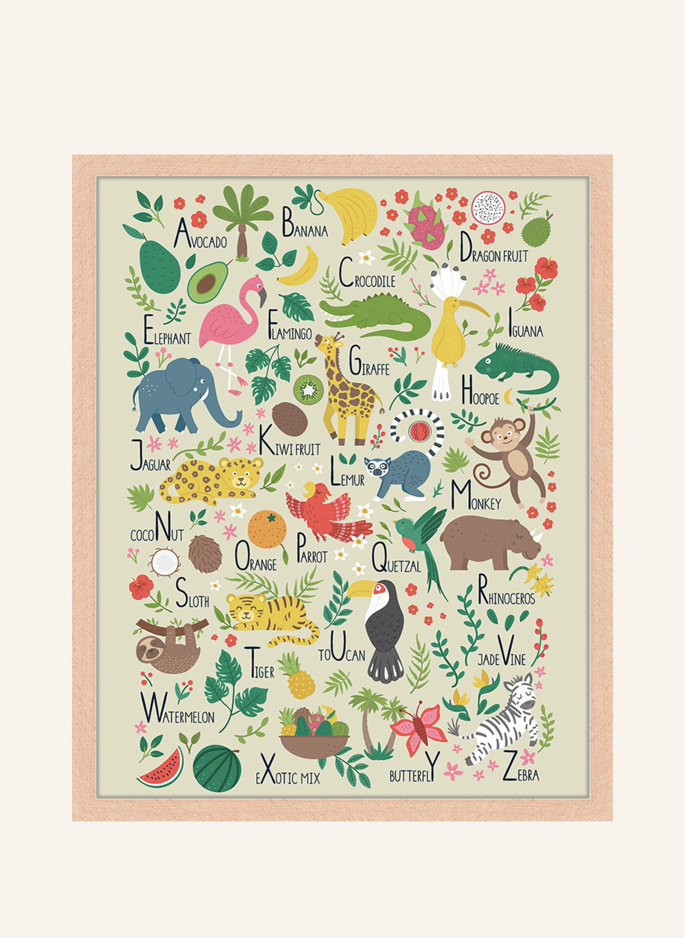 Milan Moon Wandbild ALPHABET mit Rahmen