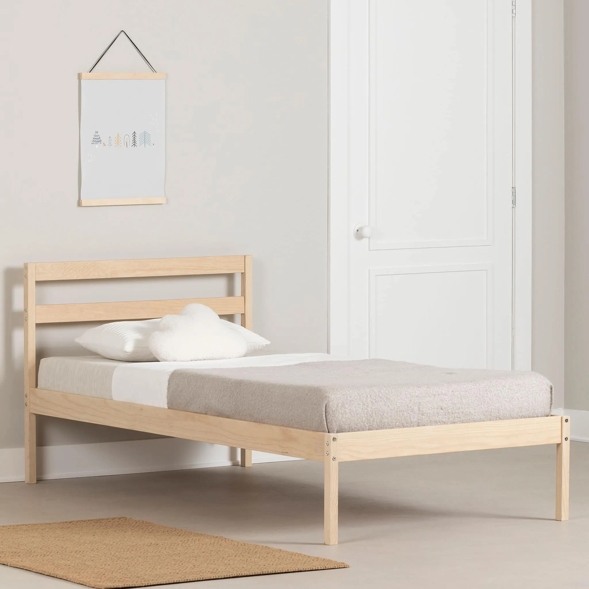 South Shore Lit Simple en bois - Sweedi Bois naturel