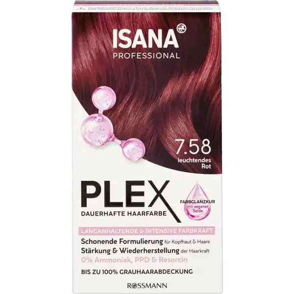Plex dauerhafte Haarfarbe 7.58 Leuchtendes Rot