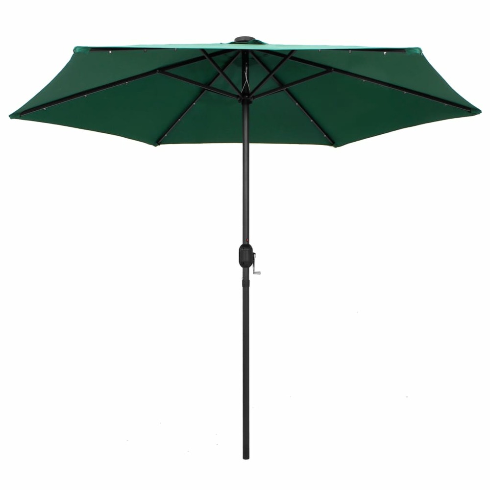 Parasol avec led et mât en aluminium 270 cm vert