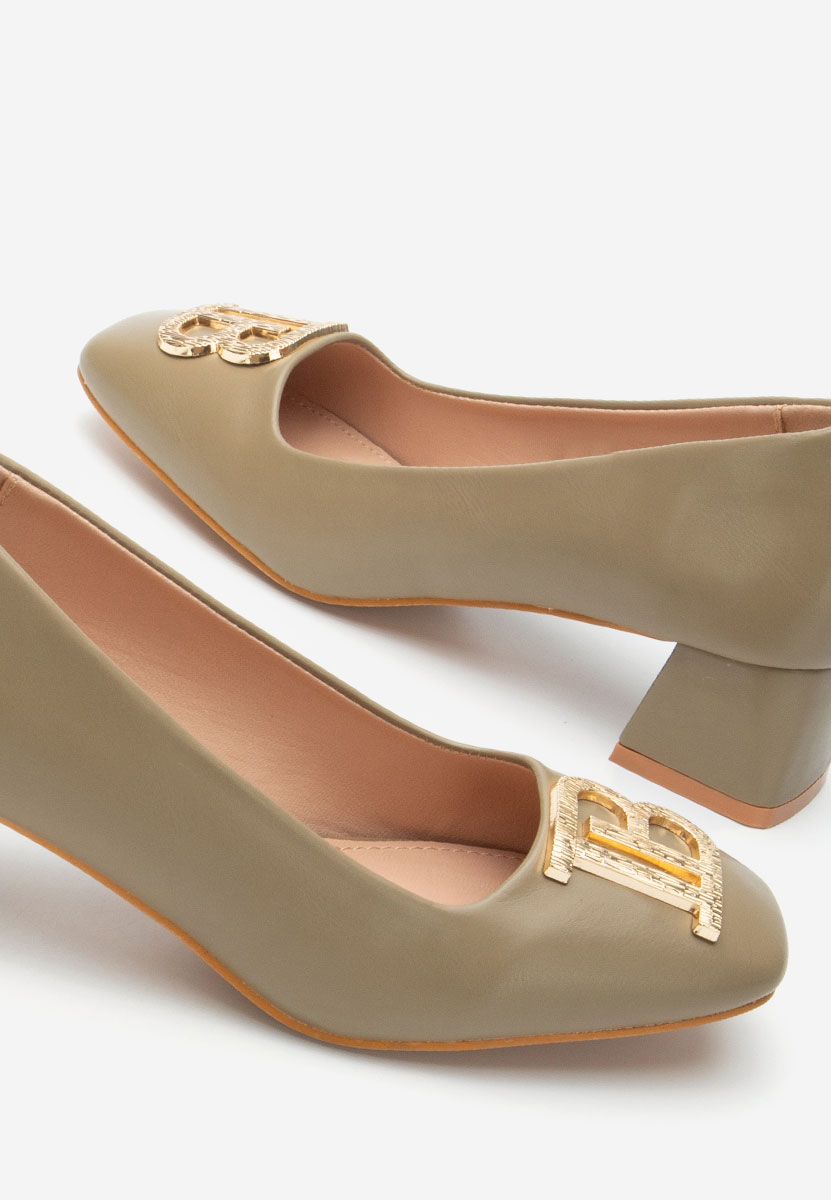 Chaussures à talon épais vert Brenna