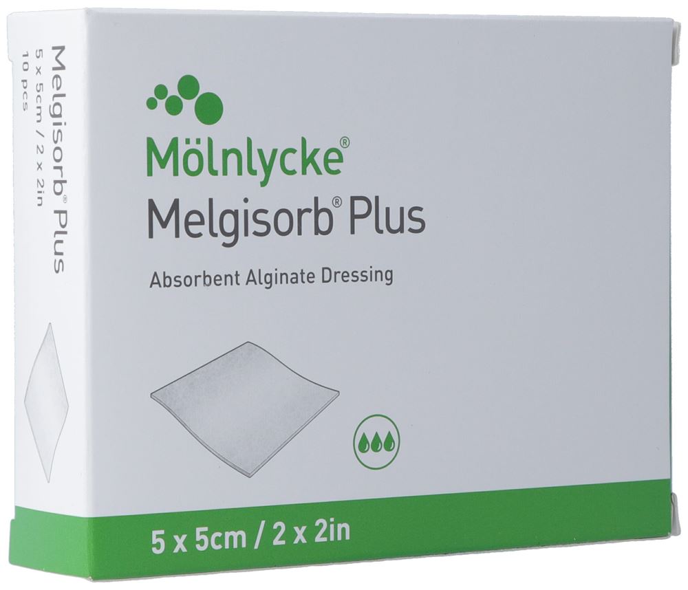 Melgisorb Alginat-Verband<br>10 Stück, 5x5cm, steril