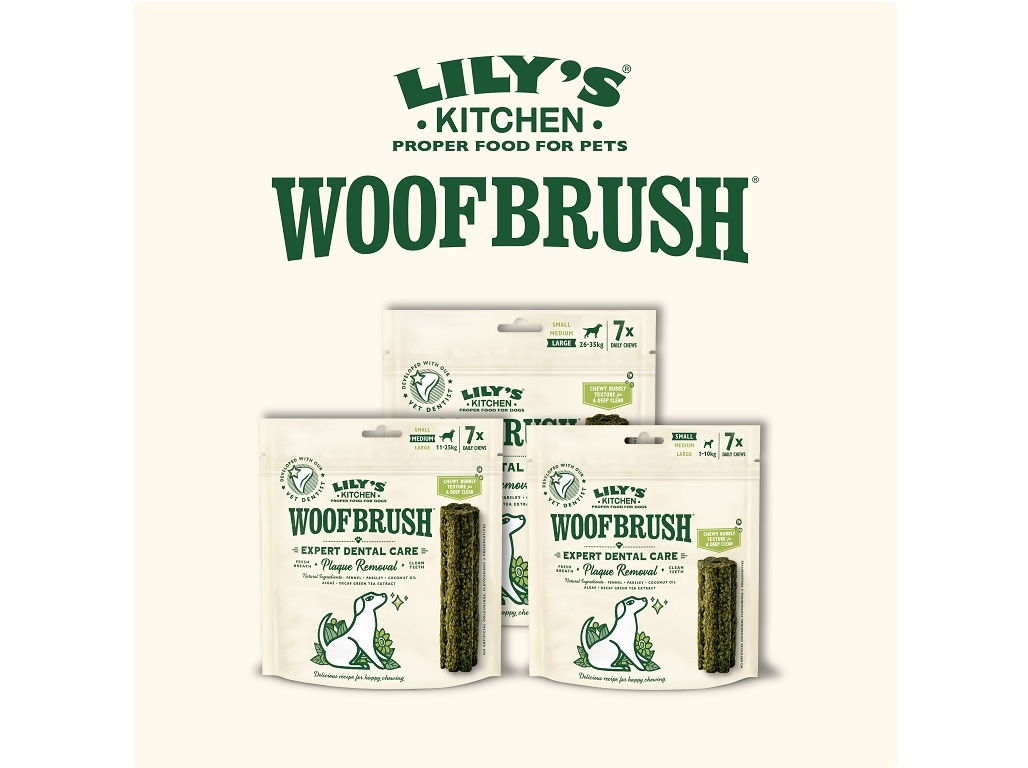 SNACKS DENTAL PARA CÃO LILY'S KITCHEN WOOFBRUSH MÉDIO 196G