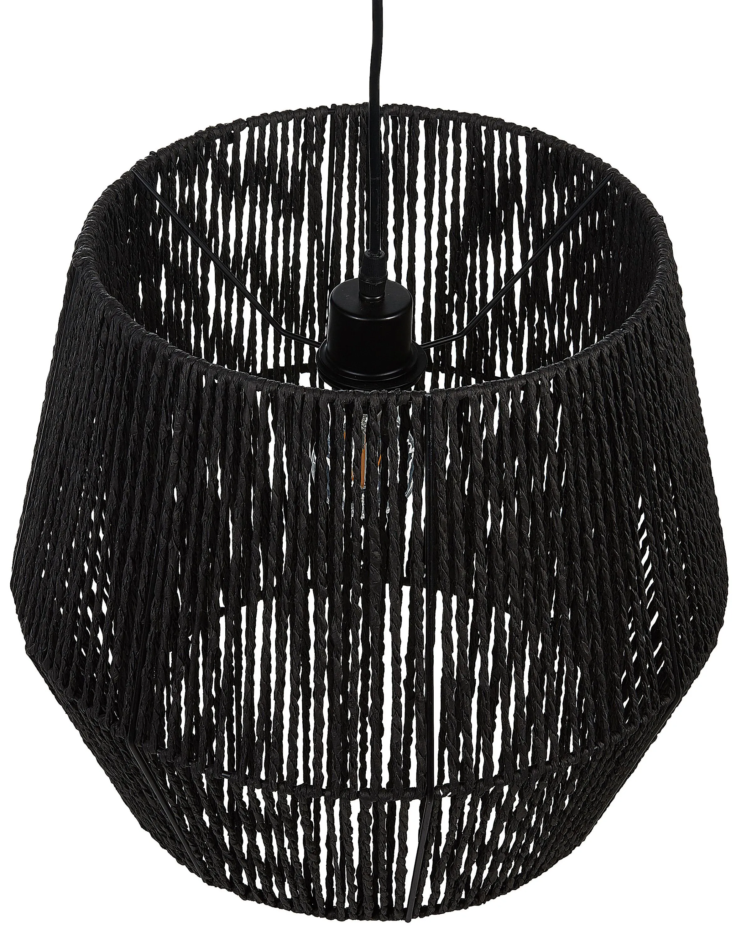 Hanglamp GWERU Papierkoord Zwart