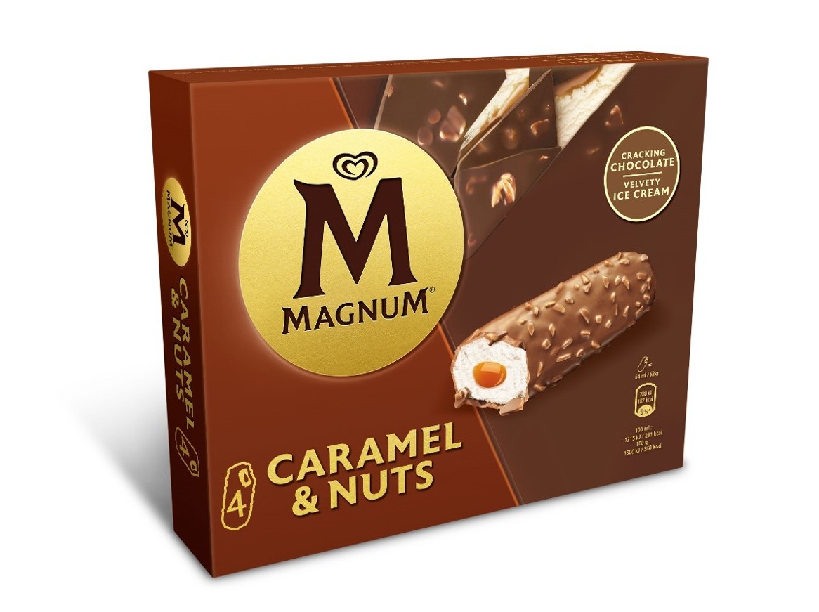 GELADO MAGNUM CARAMEL NUTS 4X64ML