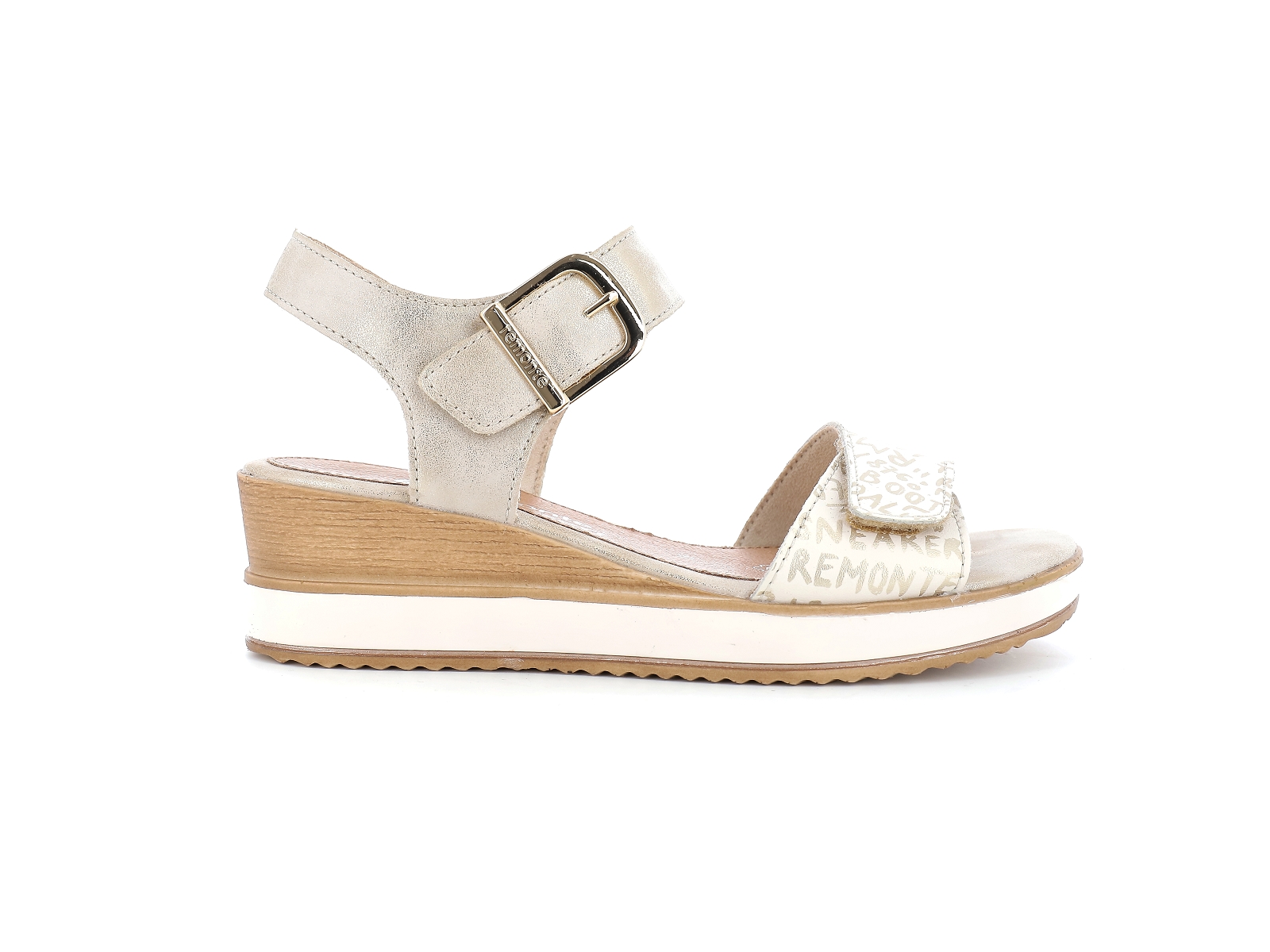 Remonte-D6455 Matières combinées Beige Or