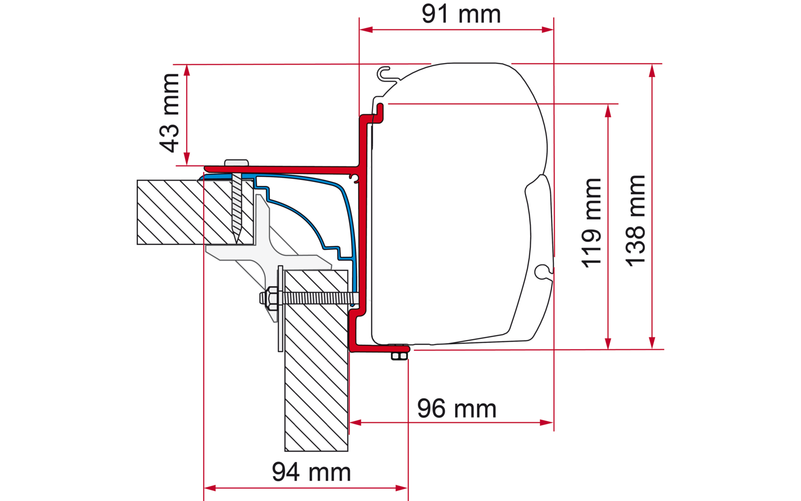 Fiamma Adapter Laika Ecovip Markisenadapter für Fiamma F45