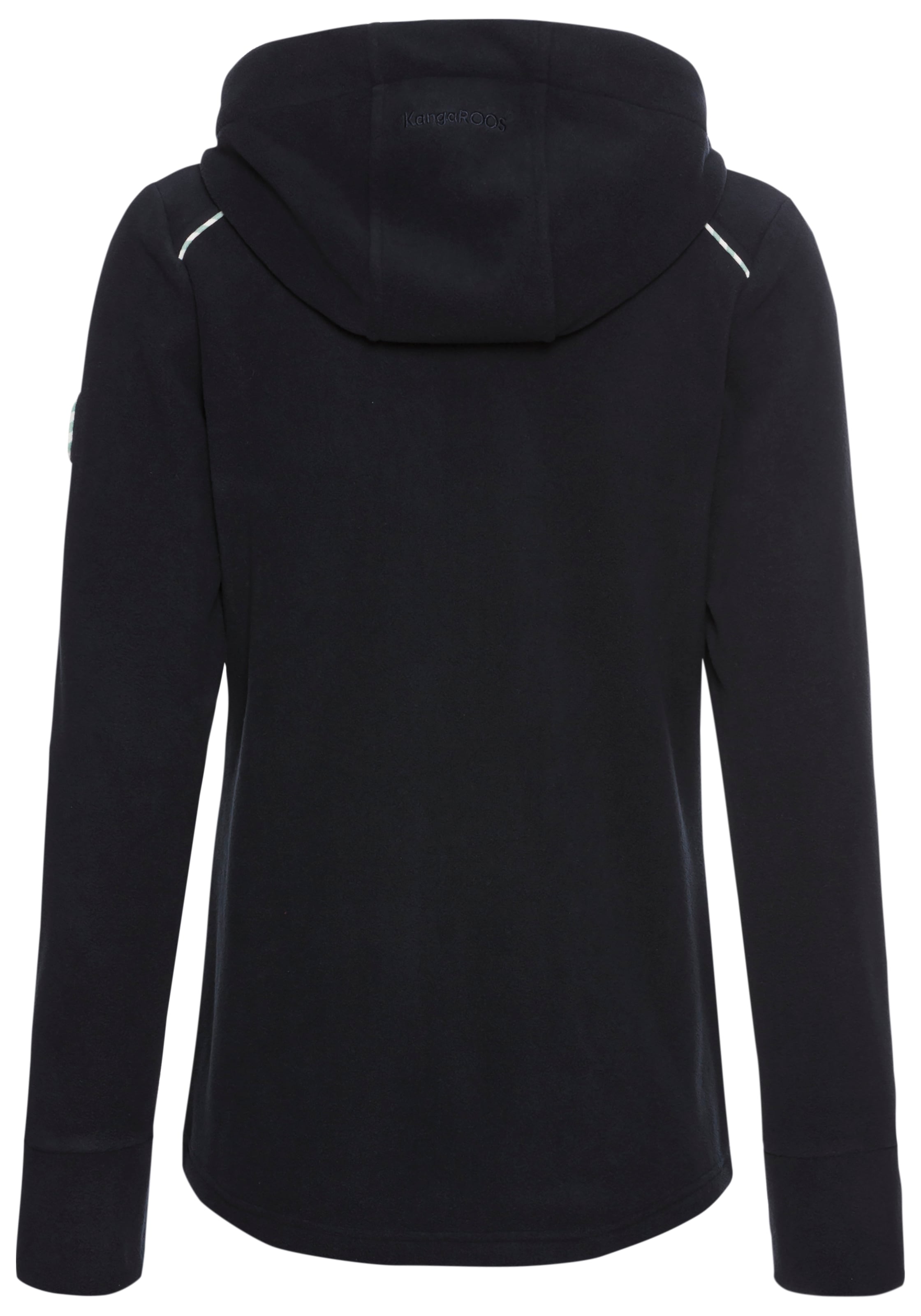 KangaROOS Fleecejacke mit Kapuze figurbetonte Passform,  mit Kapuze und Kordelzug, Übergangsjacke
