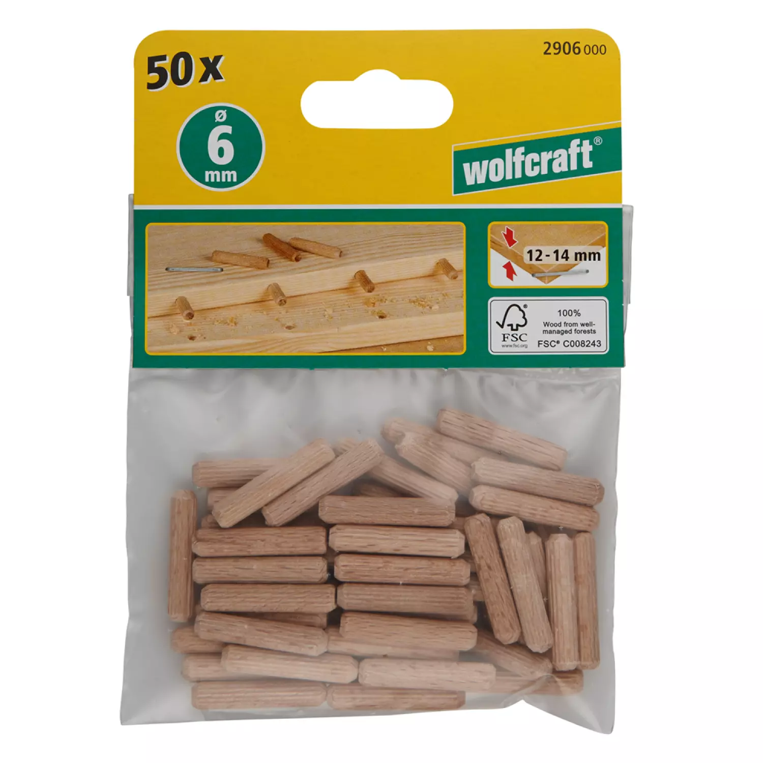 Wolfcraft 2906000 Deuvel - 6mm (50st)