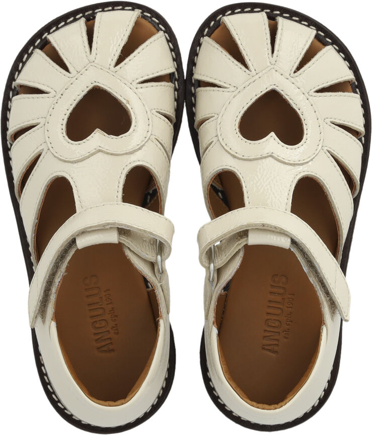 ANGULUS Hjertesandal med funklende glitter 3285 buttermilk