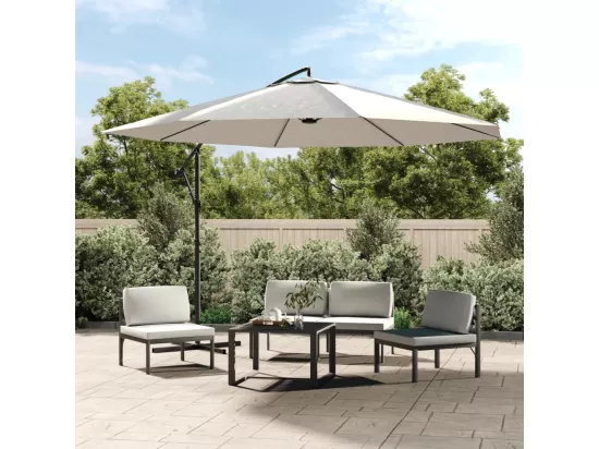 Parasol cantilever 3,5 m blanc sable