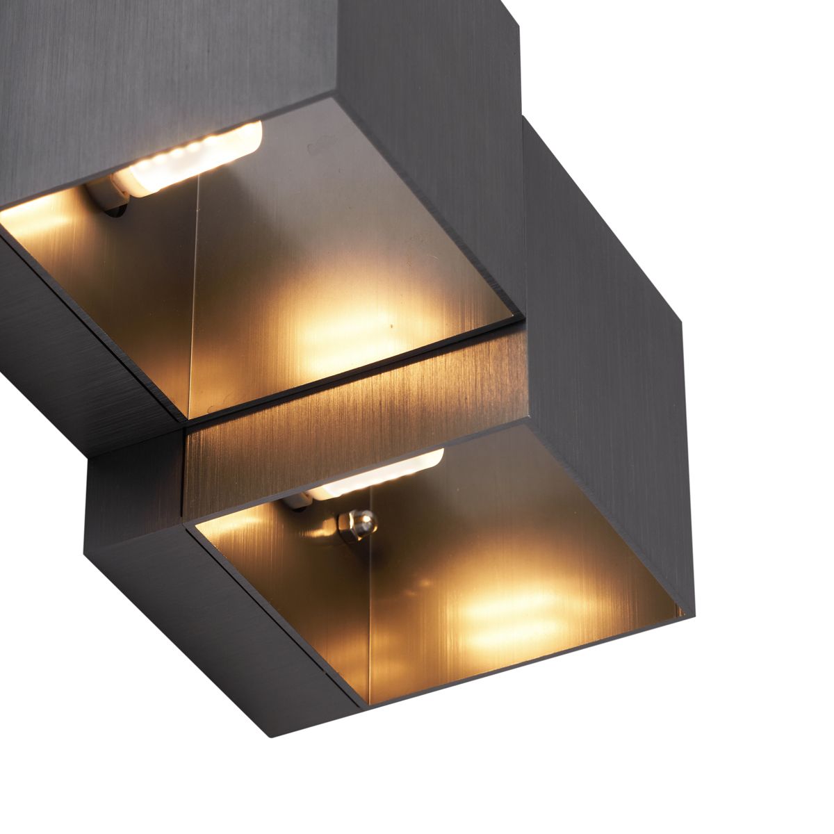 Moderne wandlamp gunmetal 2-lichts - Transfer Double