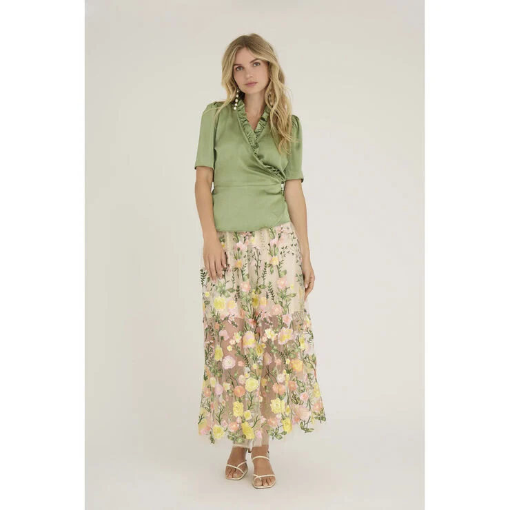 A-VIEW Peony blouse Dusty green