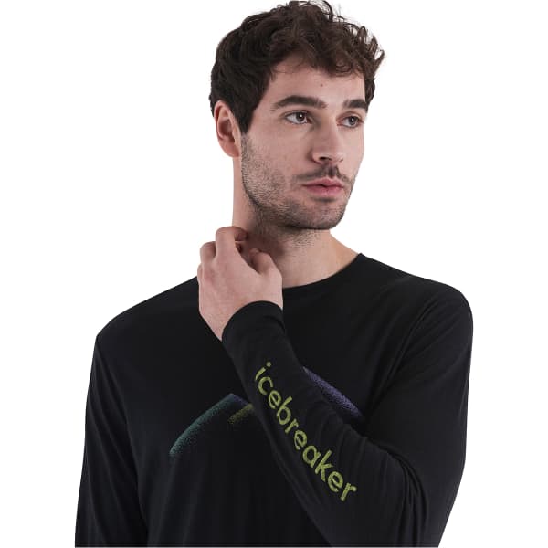 T-shirt randonnée ICEBREAKER M MERINO 150 TECH LITE III LS TEE PEAK GLOW BLACK