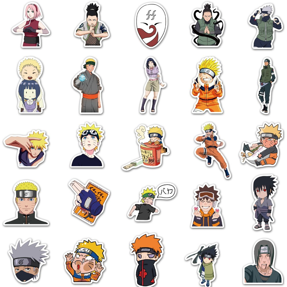 (50er Set) Anime Sticker Wasserfeste Aufkleber für Flaschen / Koffer / Fahrrad / Skateboard - Shinobi